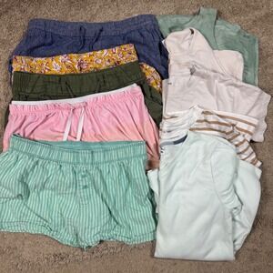 Lot of 10 Women's Shorts Tshirts Tanks Sleepwear Lounge Bottoms Size XS-Small